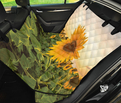 Sunflower Landscape Print Pet Car Back Seat Cover