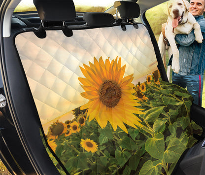 Sunflower Landscape Print Pet Car Back Seat Cover