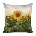 Sunflower Landscape Print Pillow Cover