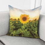 Sunflower Landscape Print Pillow Cover