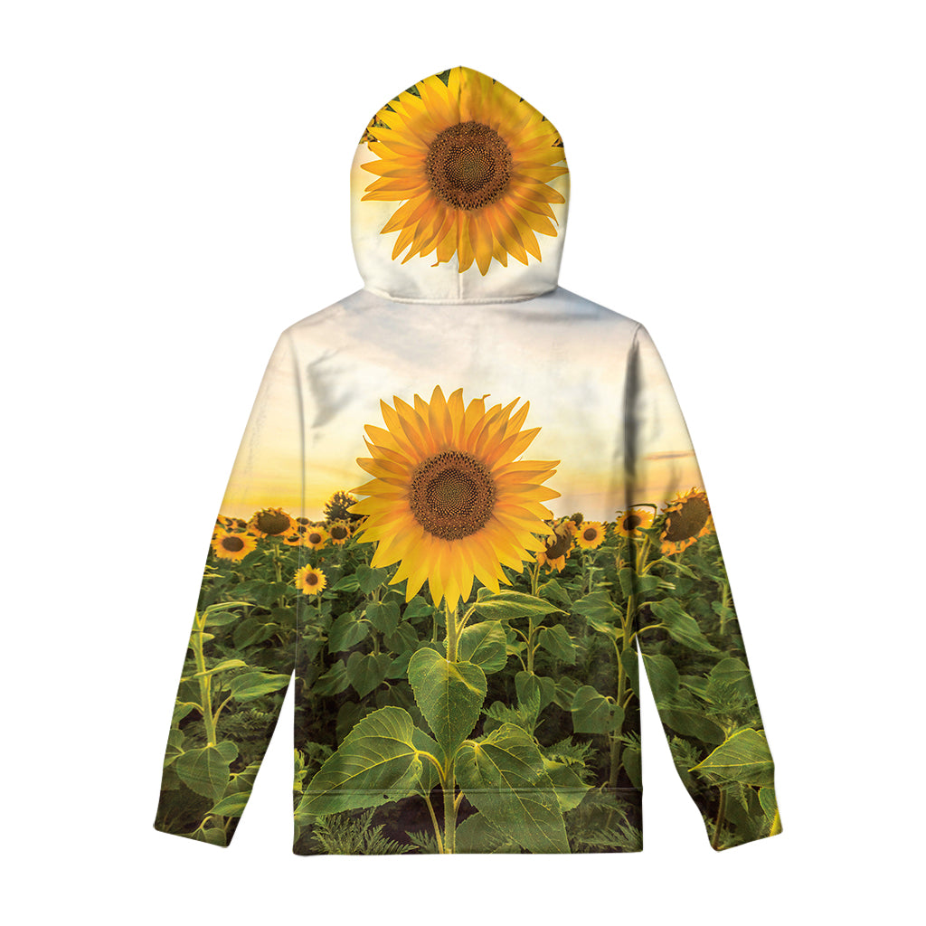 Sunflower Landscape Print Pullover Hoodie