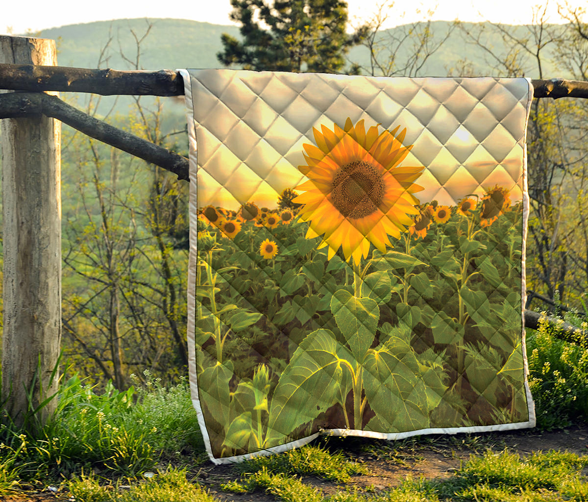 Sunflower Landscape Print Quilt