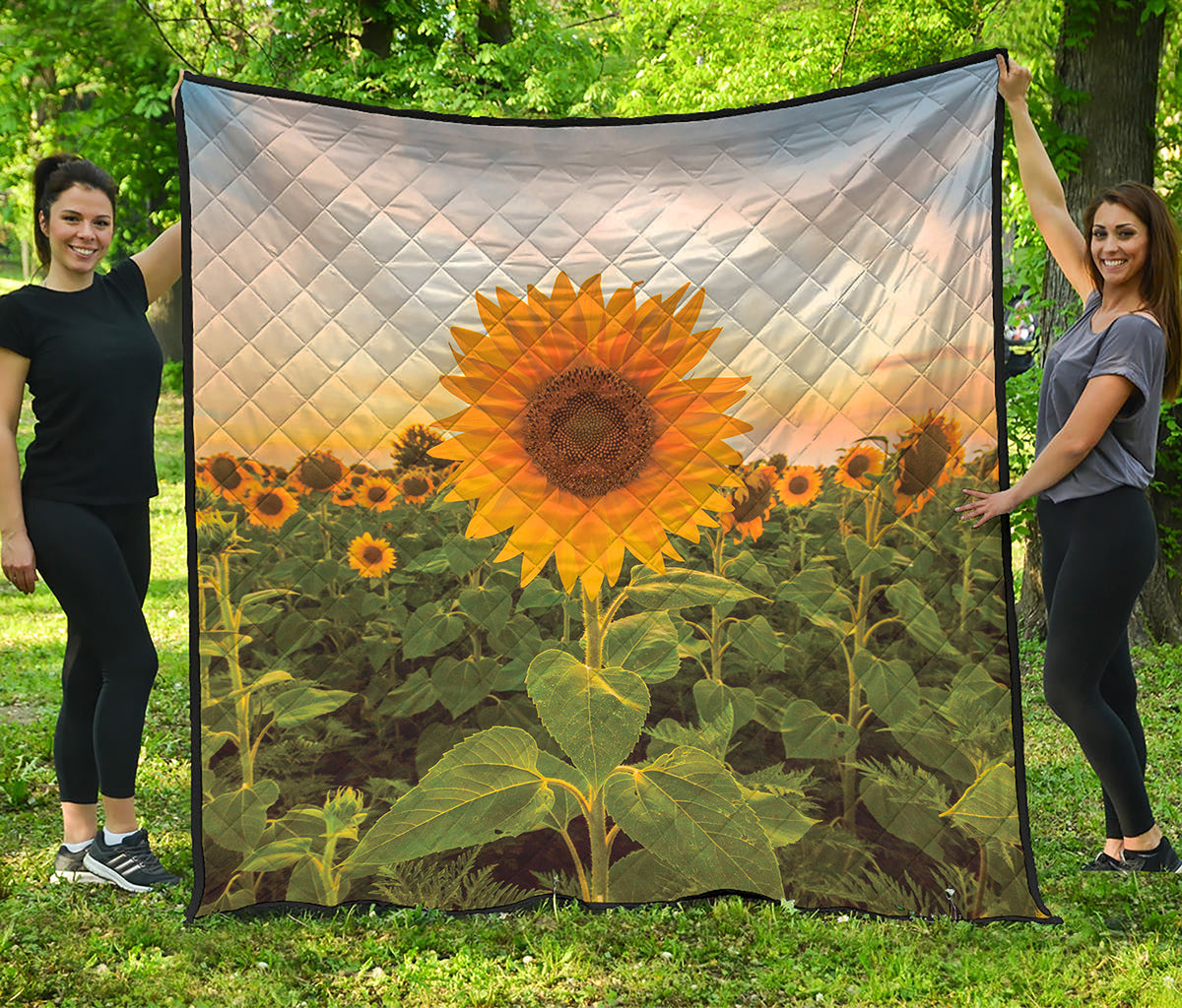 Sunflower Landscape Print Quilt