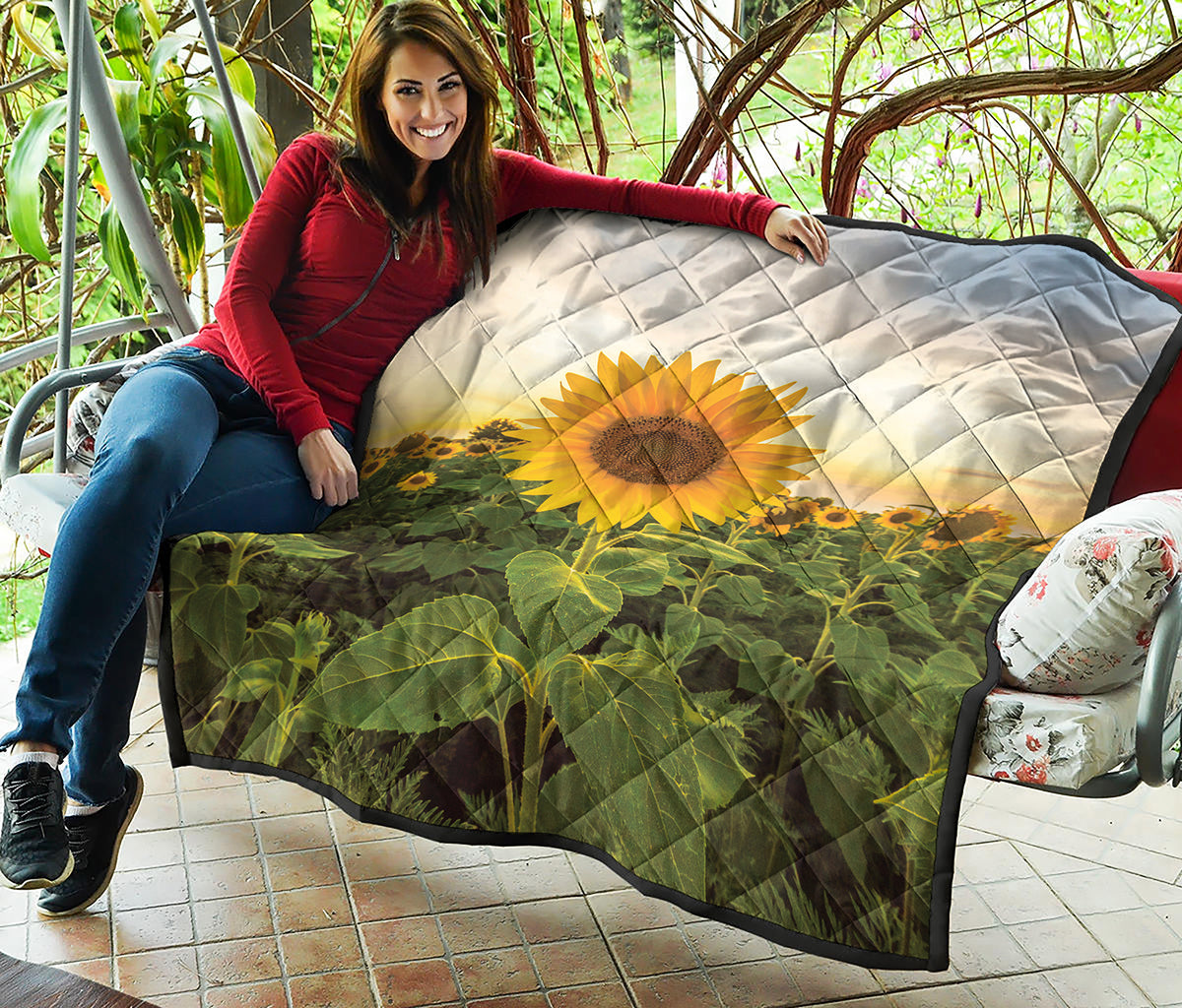 Sunflower Landscape Print Quilt