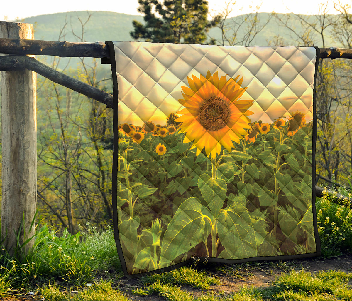 Sunflower Landscape Print Quilt