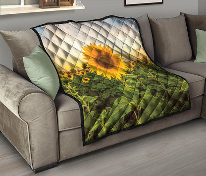 Sunflower Landscape Print Quilt