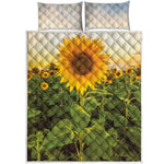 Sunflower Landscape Print Quilt Bed Set