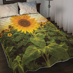 Sunflower Landscape Print Quilt Bed Set