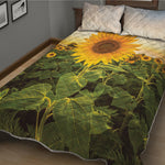 Sunflower Landscape Print Quilt Bed Set