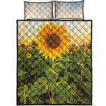 Sunflower Landscape Print Quilt Bed Set