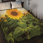 Sunflower Landscape Print Quilt Bed Set