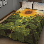 Sunflower Landscape Print Quilt Bed Set