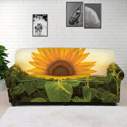 Sunflower Landscape Print Sofa Cover