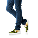 Sunflower Landscape Print White Slip On Shoes