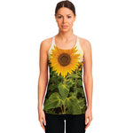 Sunflower Landscape Print Women's Racerback Tank Top