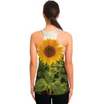 Sunflower Landscape Print Women's Racerback Tank Top