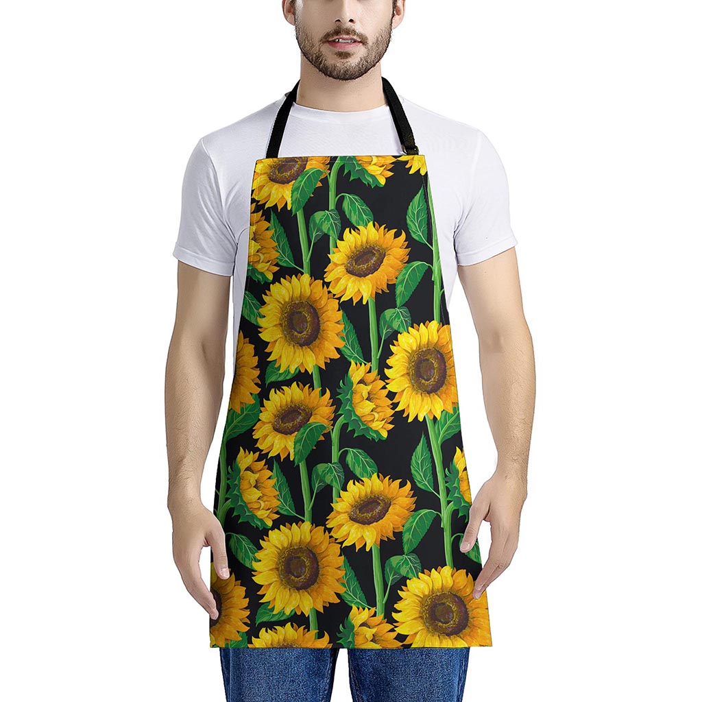 Sunflower Pattern Print Apron