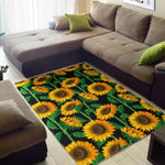 Sunflower Pattern Print Area Rug GearFrost