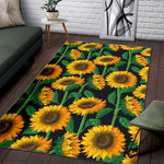 Sunflower Pattern Print Area Rug GearFrost