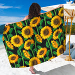 Sunflower Pattern Print Beach Sarong Wrap