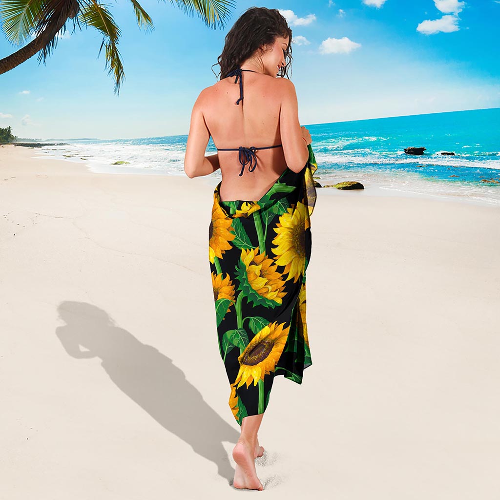 Sunflower Pattern Print Beach Sarong Wrap