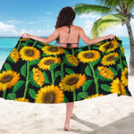 Sunflower Pattern Print Beach Sarong Wrap