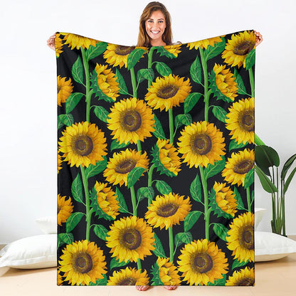 Sunflower Pattern Print Blanket