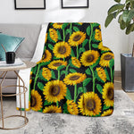 Sunflower Pattern Print Blanket