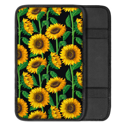 Sunflower Pattern Print Car Center Console Cover