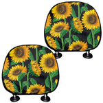 Sunflower Pattern Print Car Headrest Covers