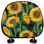 Sunflower Pattern Print Car Headrest Covers