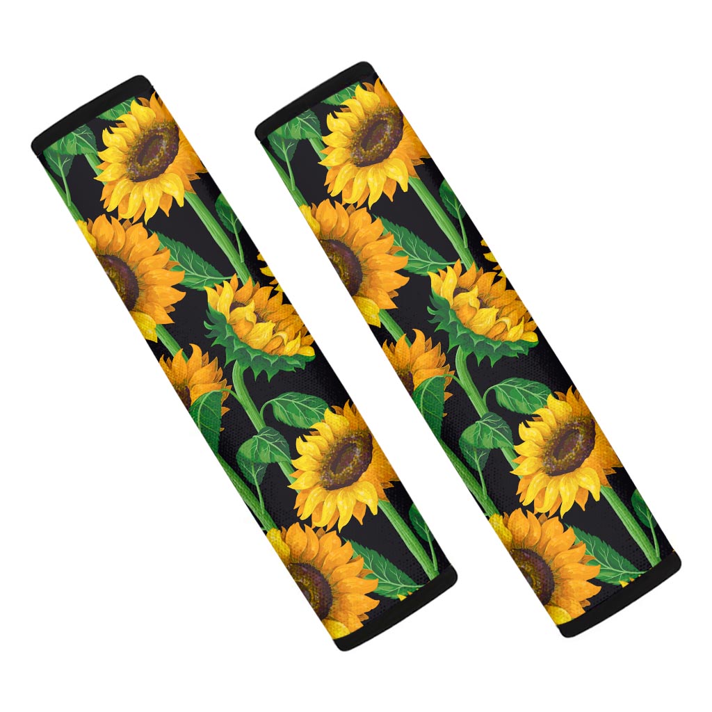 Sunflower Pattern Print Car Seat Belt Covers