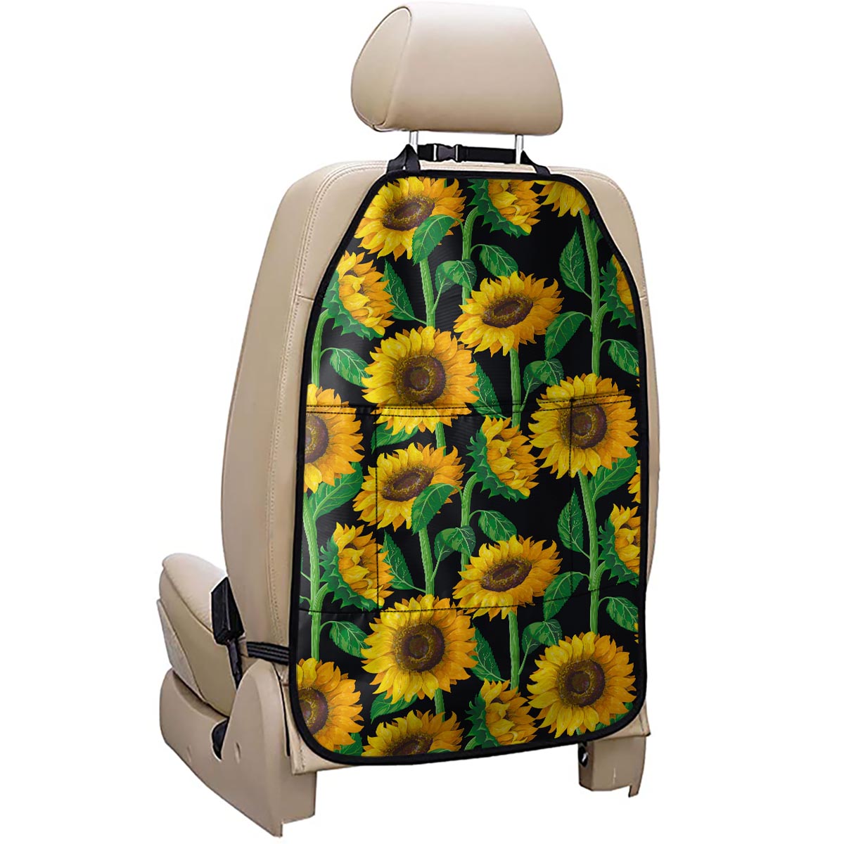 Sunflower Pattern Print Car Seat Organizers