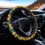 Sunflower Pattern Print Car Steering Wheel Cover