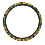 Sunflower Pattern Print Car Steering Wheel Cover