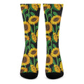 Sunflower Pattern Print Crew Socks