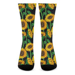 Sunflower Pattern Print Crew Socks