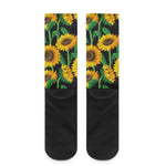 Sunflower Pattern Print Crew Socks