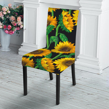 Sunflower Pattern Print Dining Chair Slipcover
