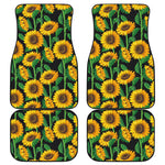 Sunflower Pattern Print Front and Back Car Floor Mats