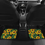 Sunflower Pattern Print Front and Back Car Floor Mats