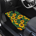 Sunflower Pattern Print Front and Back Car Floor Mats