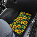 Sunflower Pattern Print Front and Back Car Floor Mats