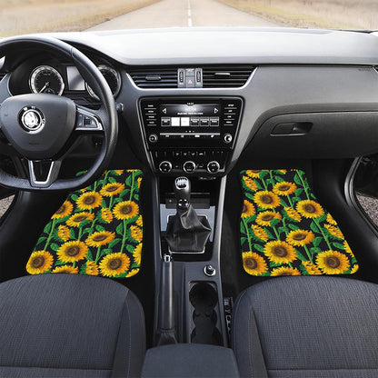 Sunflower Pattern Print Front Car Floor Mats