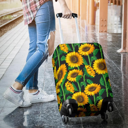 Sunflower Pattern Print Luggage Cover GearFrost