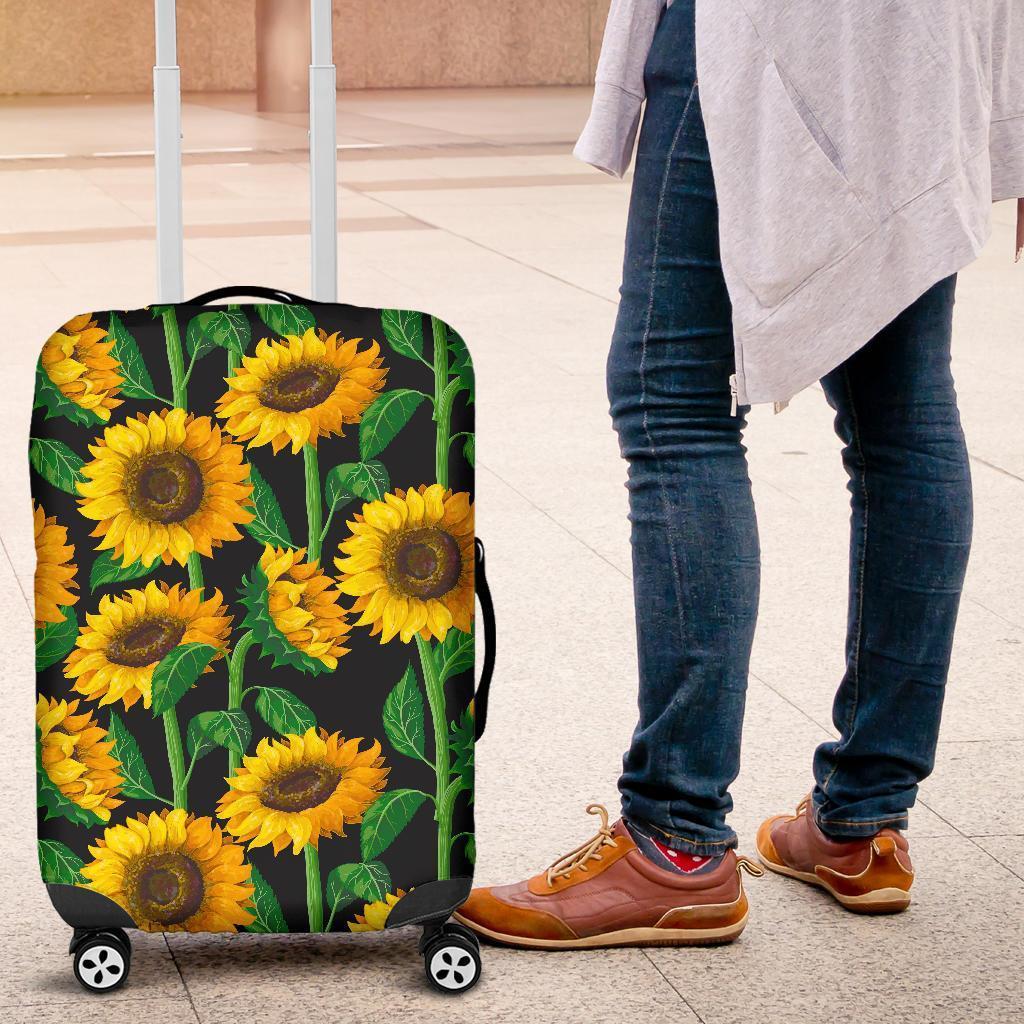 Sunflower Pattern Print Luggage Cover GearFrost