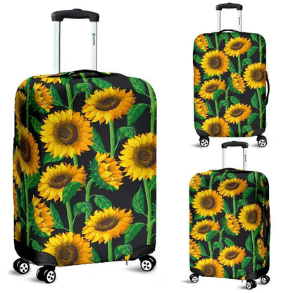 Sunflower Pattern Print Luggage Cover GearFrost