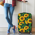 Sunflower Pattern Print Luggage Cover