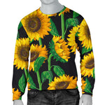 Sunflower Pattern Print Men's Crewneck Sweatshirt GearFrost
