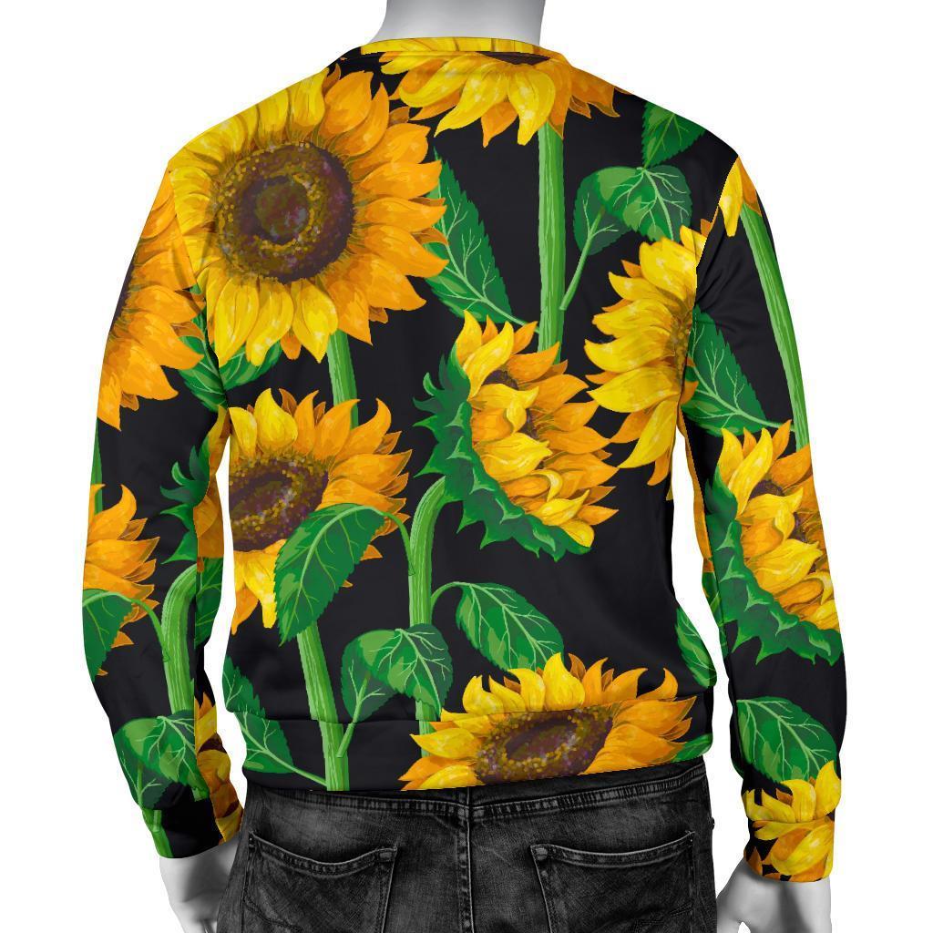 Sunflower Pattern Print Men's Crewneck Sweatshirt GearFrost